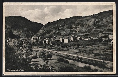 Walporzheim /Ahr, Ortsansicht vor Terrassenanbau, Ansichtskarte 