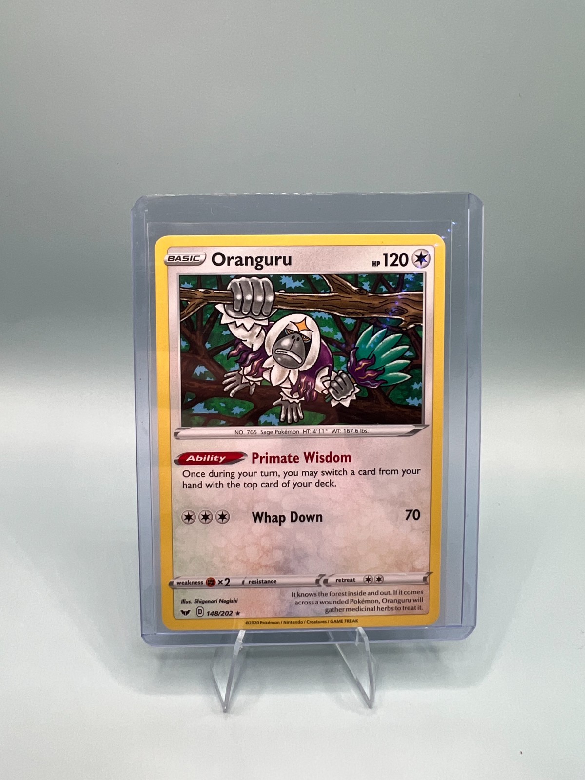 Pokémon TCG Oranguru Sword & Shield Base Set 148/202 Holo Rare NM