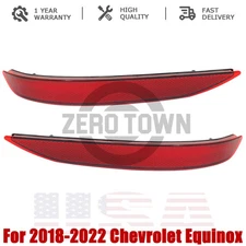 Pair For Equinox Chevrolet 2018-2022 Red Lens Bumper Rear Reflector Trim Lights