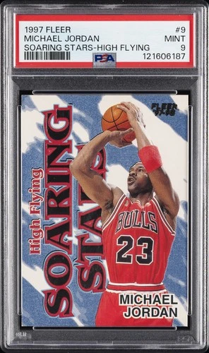 1997 FLEER SOARING STARS HIGH FLYING #9 MICHAEL JORDAN PSA 9