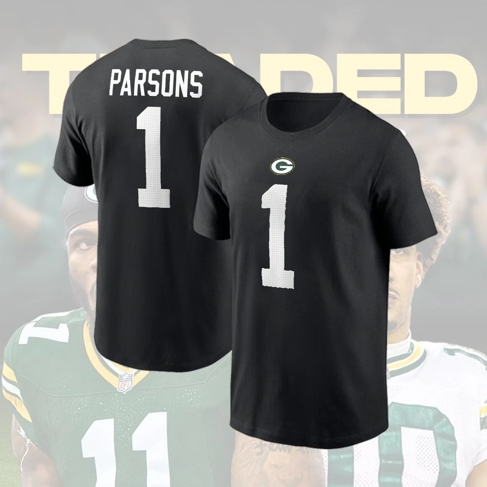 Micah Parsons Green Bay Packers Player Number & Name Double Sided T-Shirt