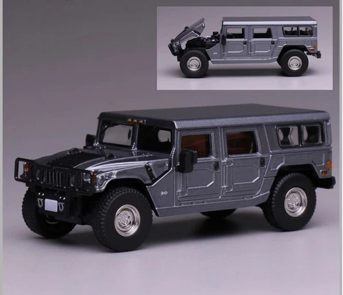 Modelo 596 escala 1/64 Hummer H1 gris diecast modelo de coche juguete regalo nuevo en caja - Imagen 1 de 5