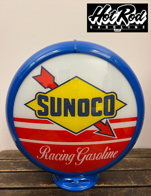 #ad SUNOCO RACING GASOLINE Reproduction 13.5quot; Gas Pump Globe Blue Body $175.00