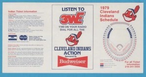 MLB BASEBALL 1979 CLEVELAND INDIANS pocket schedule 3WE BUDWEISER