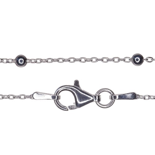 Sterling Silver Chain Necklace Saturn Ball Anchor Trace 925 - 1mm - 18inch - Picture 2 of 10
