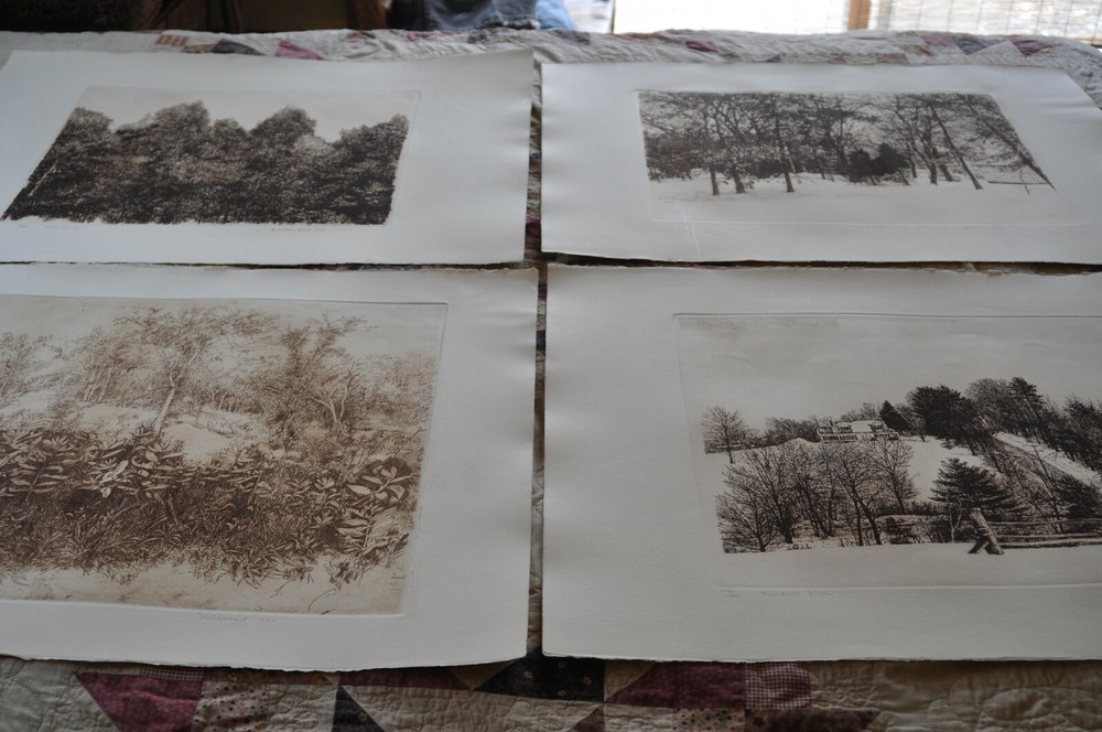 Herbert L. Fink 4 "Etchings" 1980 etching signed #