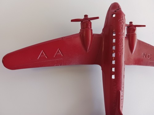 1950s DC-3 American Airlines Thomas Toys AA Flagship Red Plastic Airplane Toy - Picture 8 of 12