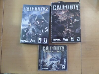 Call of Duty PC + United Offensive Expansion & COD 2 +Boxes & Manuals PCCD