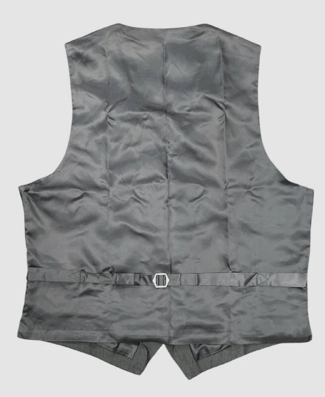 Perry Ellis Portfolio Men's Gray Slim Fit Herringbone Suit Vest Waistcoat M - Image 2 of 2