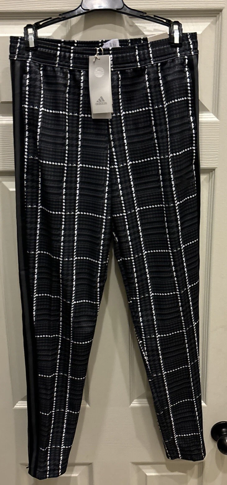 Adidas Tiro Tartan Plaid Zip Pocket Grey Black Pants Football Soccer Mens Small