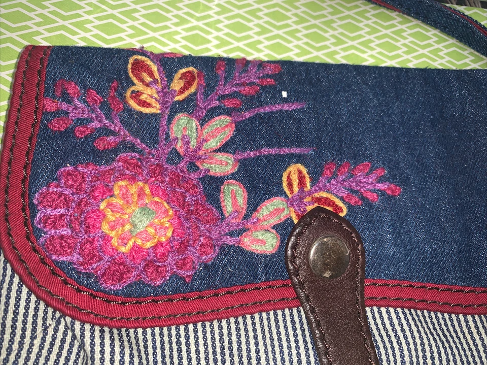 Lucky Brand 手包腕带钱包牛仔刺绣波西米亚带皮革表带 — 第 3/4 张图片