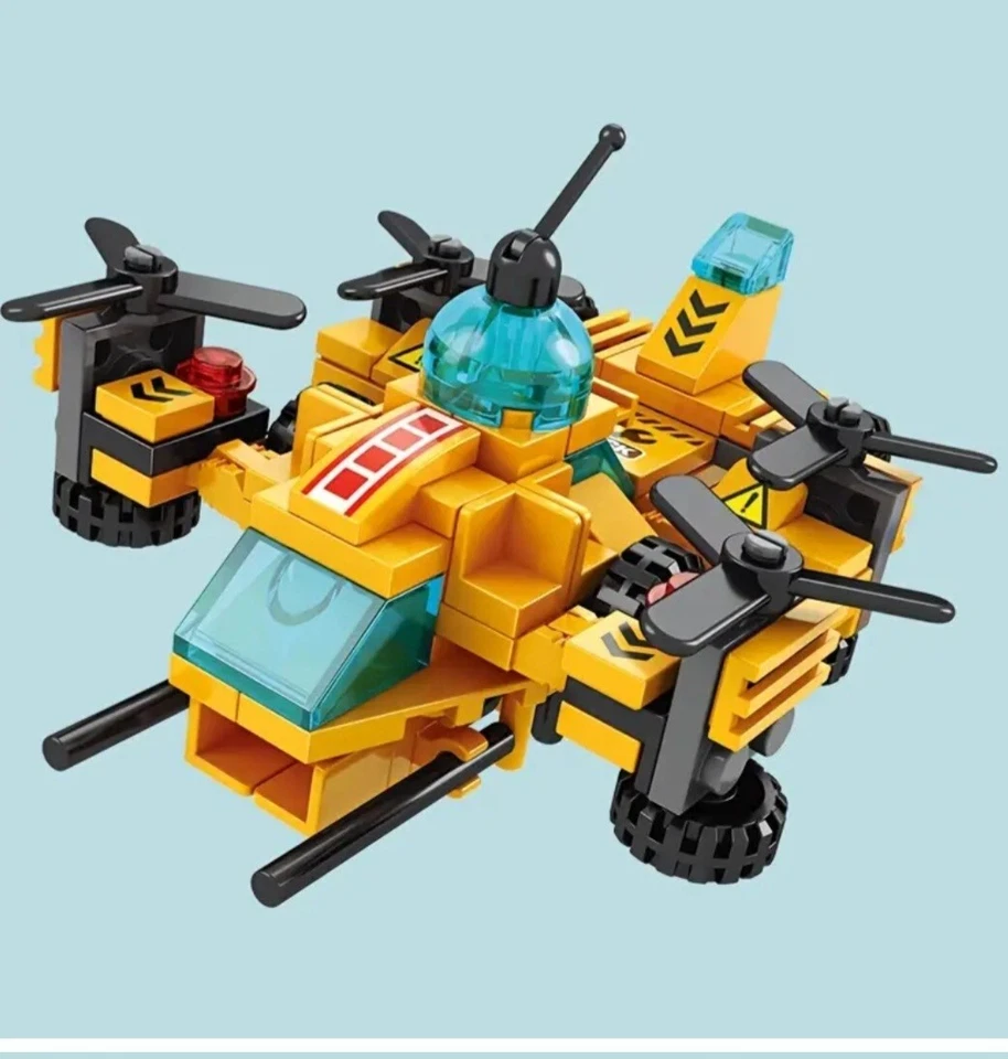 6 in 1 DIY  Building Blocks Yellow  Construction Engineering Brand Compatible  - Image 2 of 4