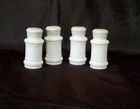 Set Of 4 Vintage White Milk Glass Spice Salt & Pepper Bottles Rope Edge Shakers