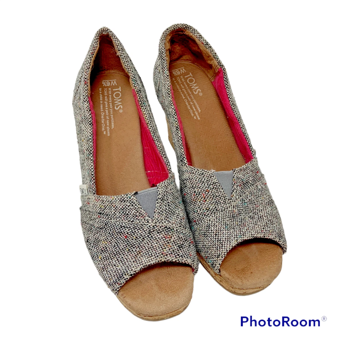 Toms cork wedges sales