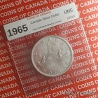 1965 Canada Silver Dollar Coin Uncirculated - Type V Medium Beads #coinsofcanada