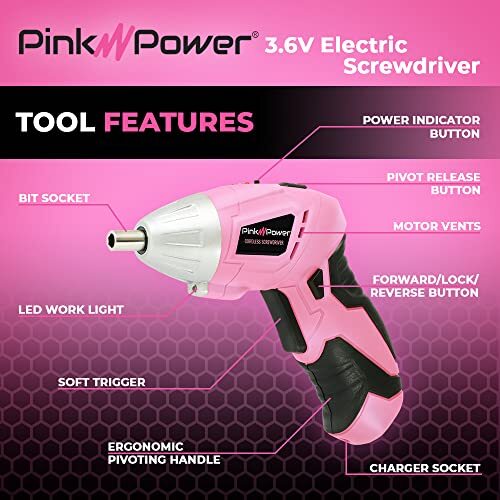 Rechargeable Power Screwdriver Tool Li Ion Electric Cordless Lithium Drill 3.6V