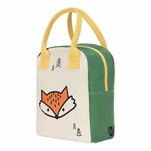 Fluf Zipper Lunch Bag | Organic Cotton Lunch Tote for Men, Women & Kids (Fox)