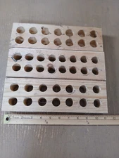 Lot of 3 Wooden Reloading Blocks for Reloading Dies - Used