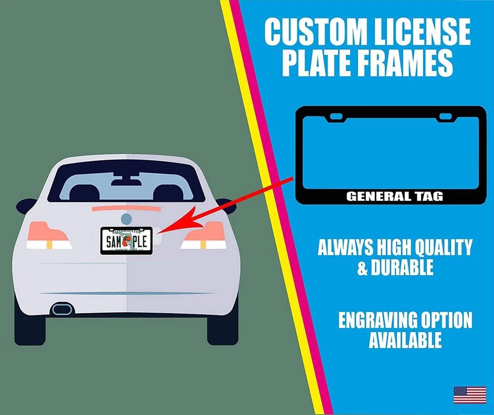 LASER ENGRAVED License Plate Frame Custom Made Personalized Heavy Duty - Image 3 of 4