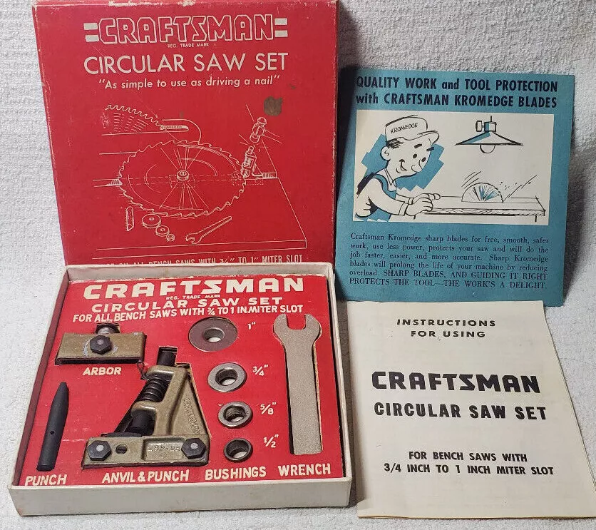 VINTAGE CRAFTSMAN NO. 9 3530 CIRCULAR SAW SET IN BOX W INSTRUCTIONS