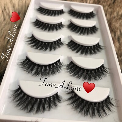 US SELLER | 7x Mink Lashes Eyelashes 3D WISPY Eyelash Extension Makeup Angel Fur