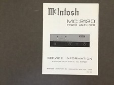 McIntosh MC-2120 Power Amplifier Original Service manual
