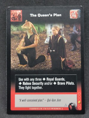 The Queen's Plan Star Wars 1999 Young Jedi CCG Card #62 4_k