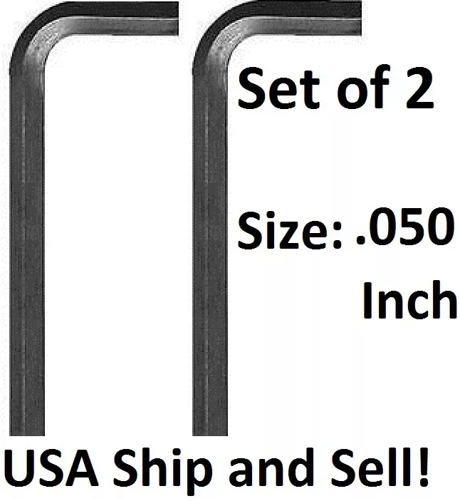 050 Inch Allen Wrench Micro Short Arm SAE Hex Key Tool for Socket Screws 2 Pc