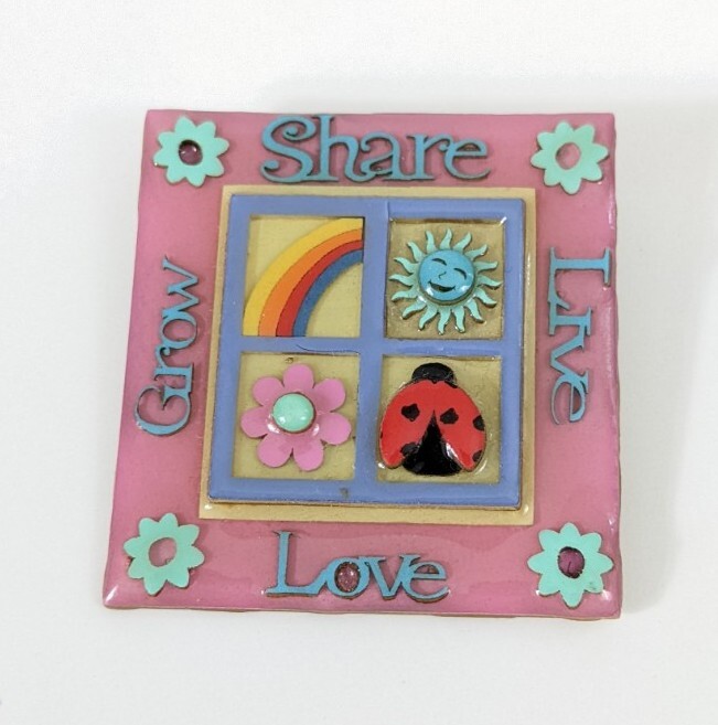 Pink Window Shaped sayings live grow love rainbow… - image 1