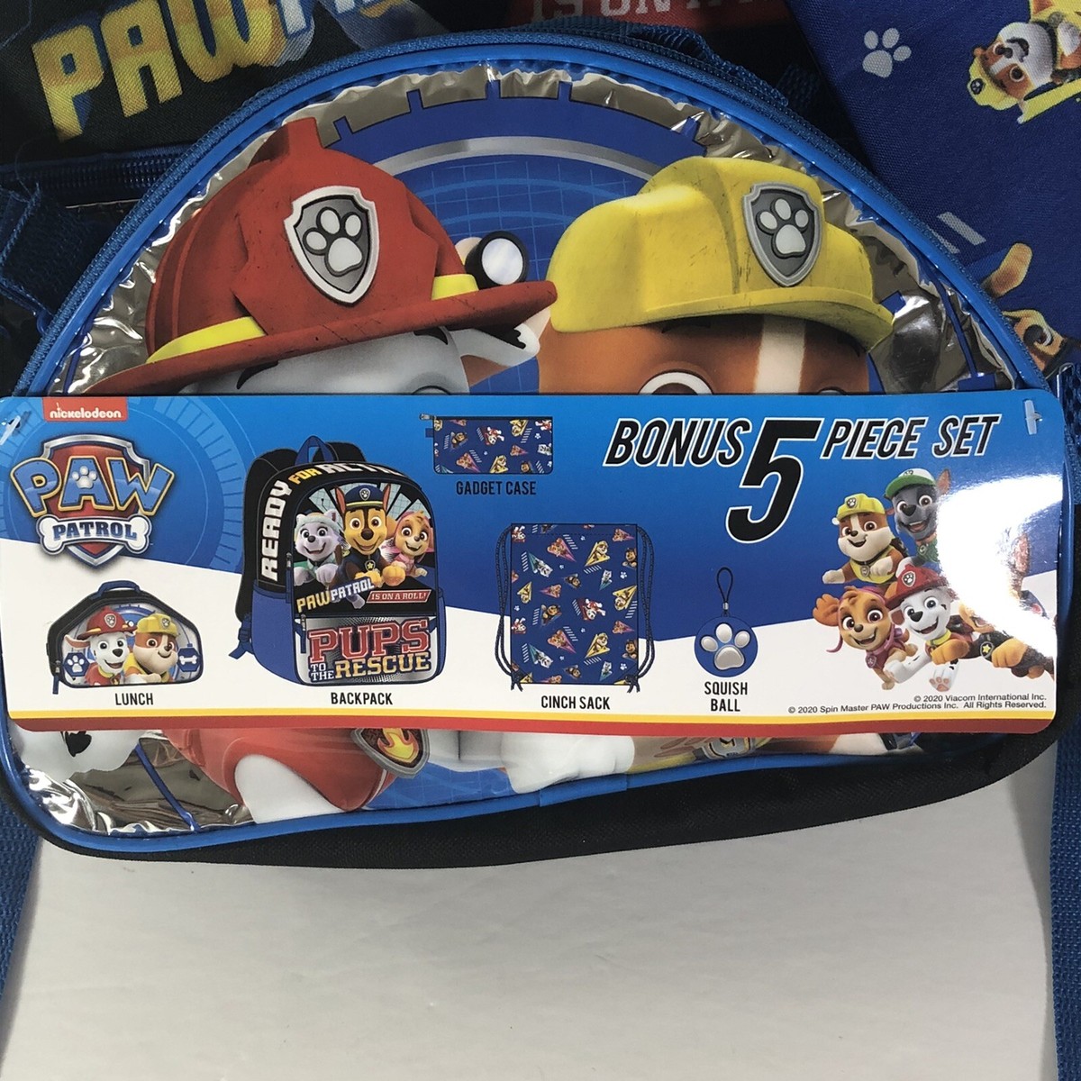 NEUF Paw Patrol Lot de 5 pièces 16 sac à dos, sac à lunch