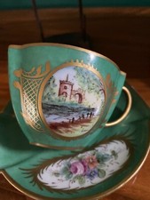 Antique Sevres French Porcelain Demitasse cup and saucer