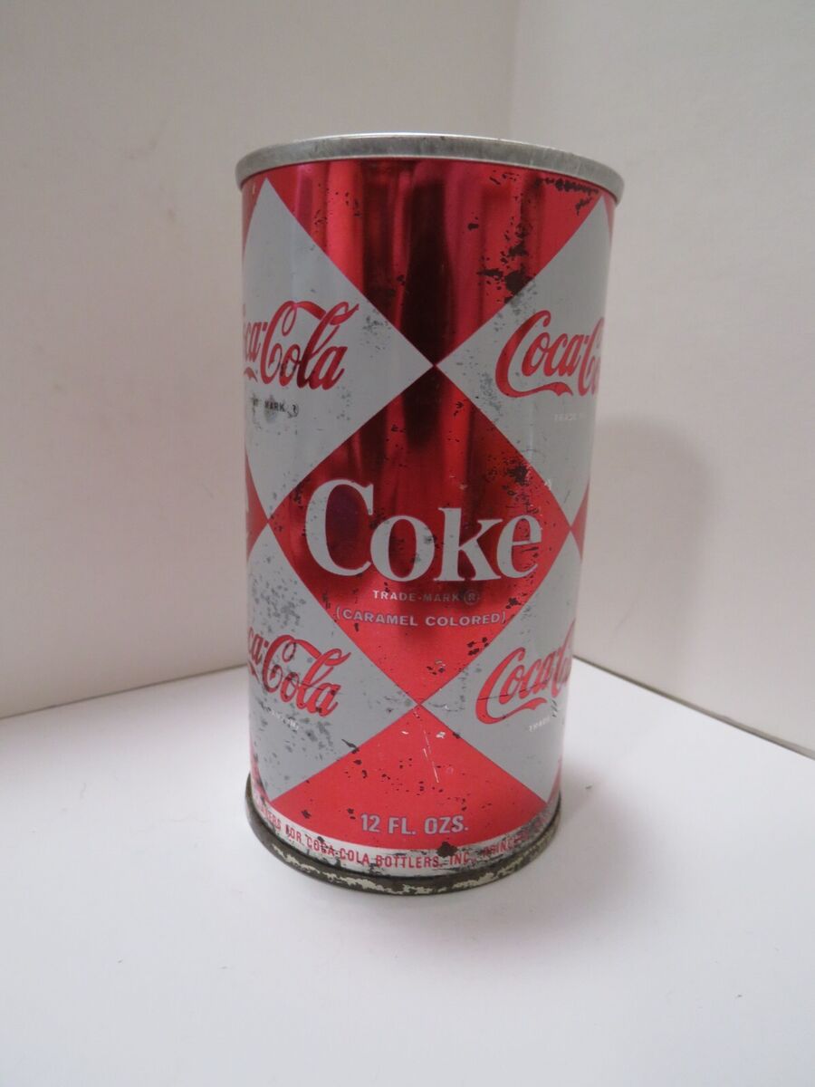 Coca Cola Empty 12 OZ Steel Soda Can #2 Diamond Logo 1960s Coca Cola Empty 12 OZ Steel Soda Can #2 Diamond Logo 1960s