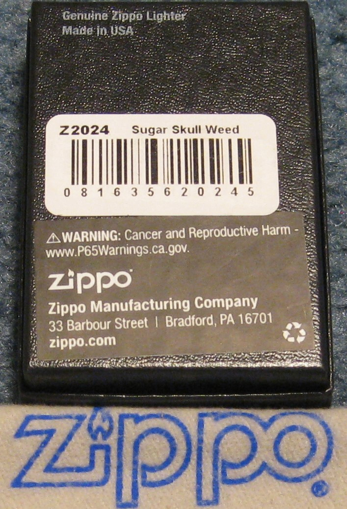 ZIPPO SKULL DESIGN Lighter SUGAR  Mint In Box Z2024 SEALED New Old Stock