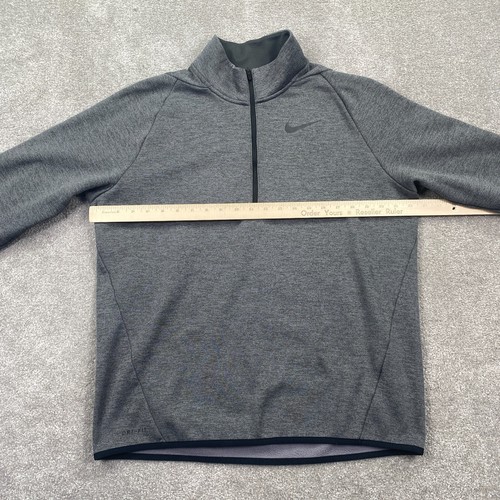 Nike Dri-Fit Activewear 1/2 Zip Fleece Pullover Sweatshirt Mens Size M Dark Gray - 第 8/12 張圖片