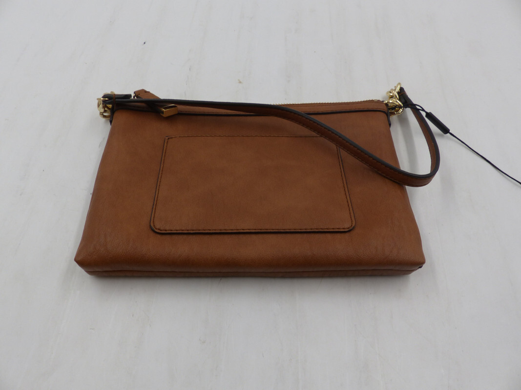 CALVIN KLEIN  BROWN LEATHER HAND BAG W/ GOLD HARDWARE RN54163