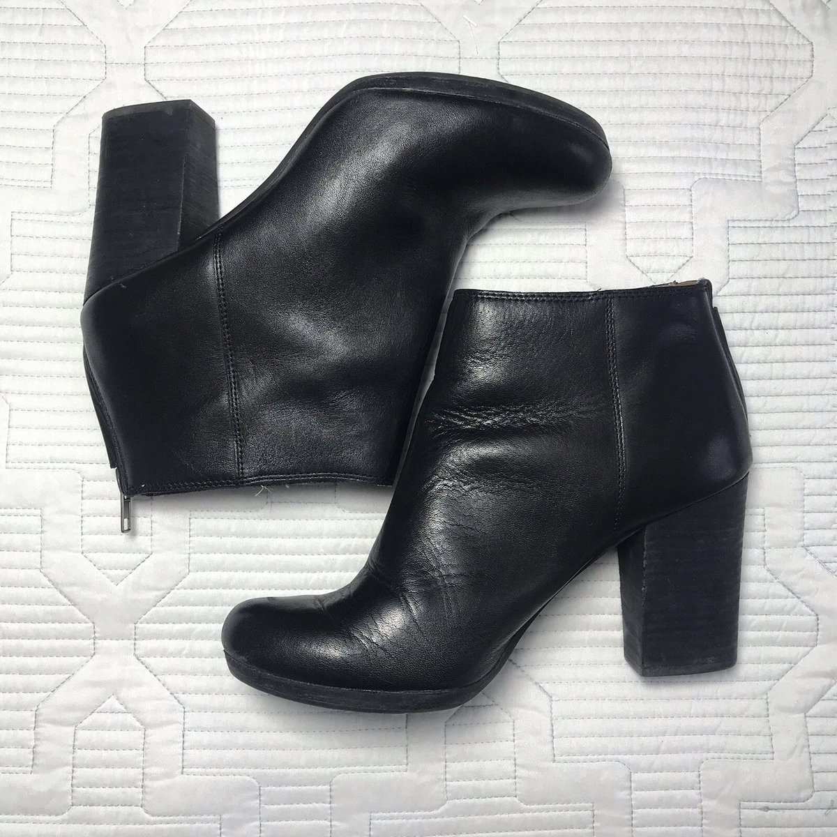 MADEWELL 9 Pauline Leather Ankle Boots Black E0276 Women s Booties Shoes