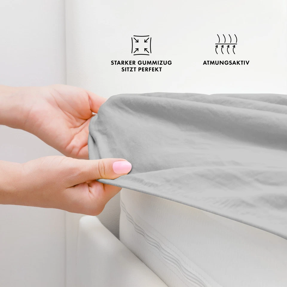 Spannbettlaken Jersey Spannbetttuch 100% Baumwolle Bettlaken Spannbettuch Laken - Bild 3 von 4
