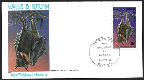 (AOP) French Polynesia #327 1985 38f BAT FDC