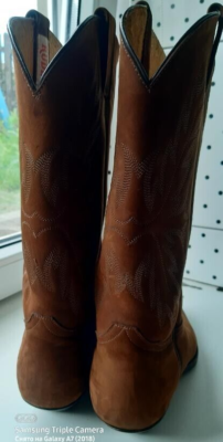 RUDEL Cowboy Boots Western Brown Suede Texas Catalan Style  display picture 1