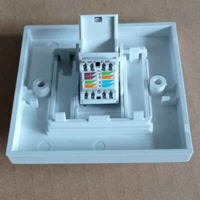 10x CAT 5E UTP Single Port UK Flachsteckdose + Winkelmodul geladen Keystone