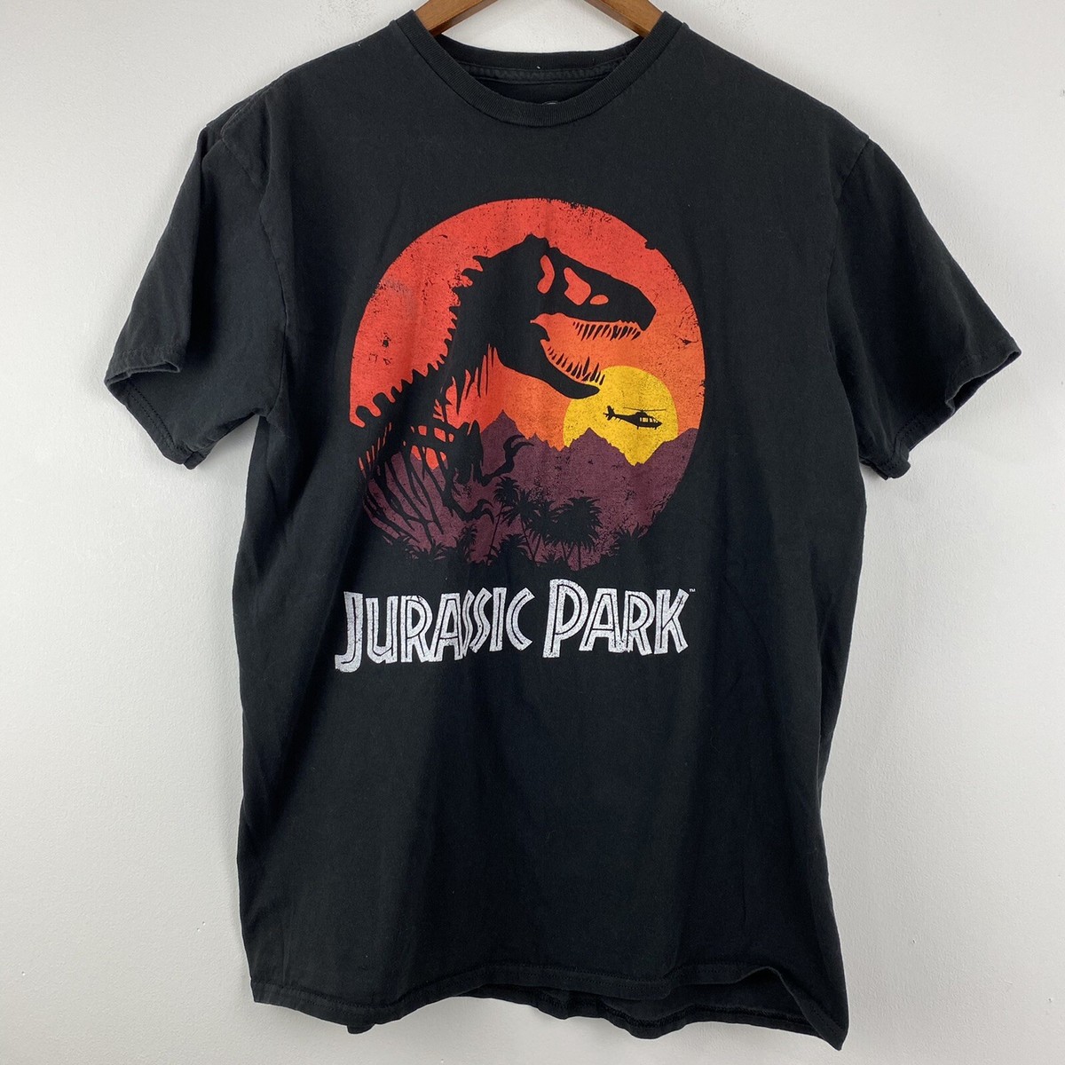 Jurassic World Park size Large Kids Black T-Rex Short Sleeve T 