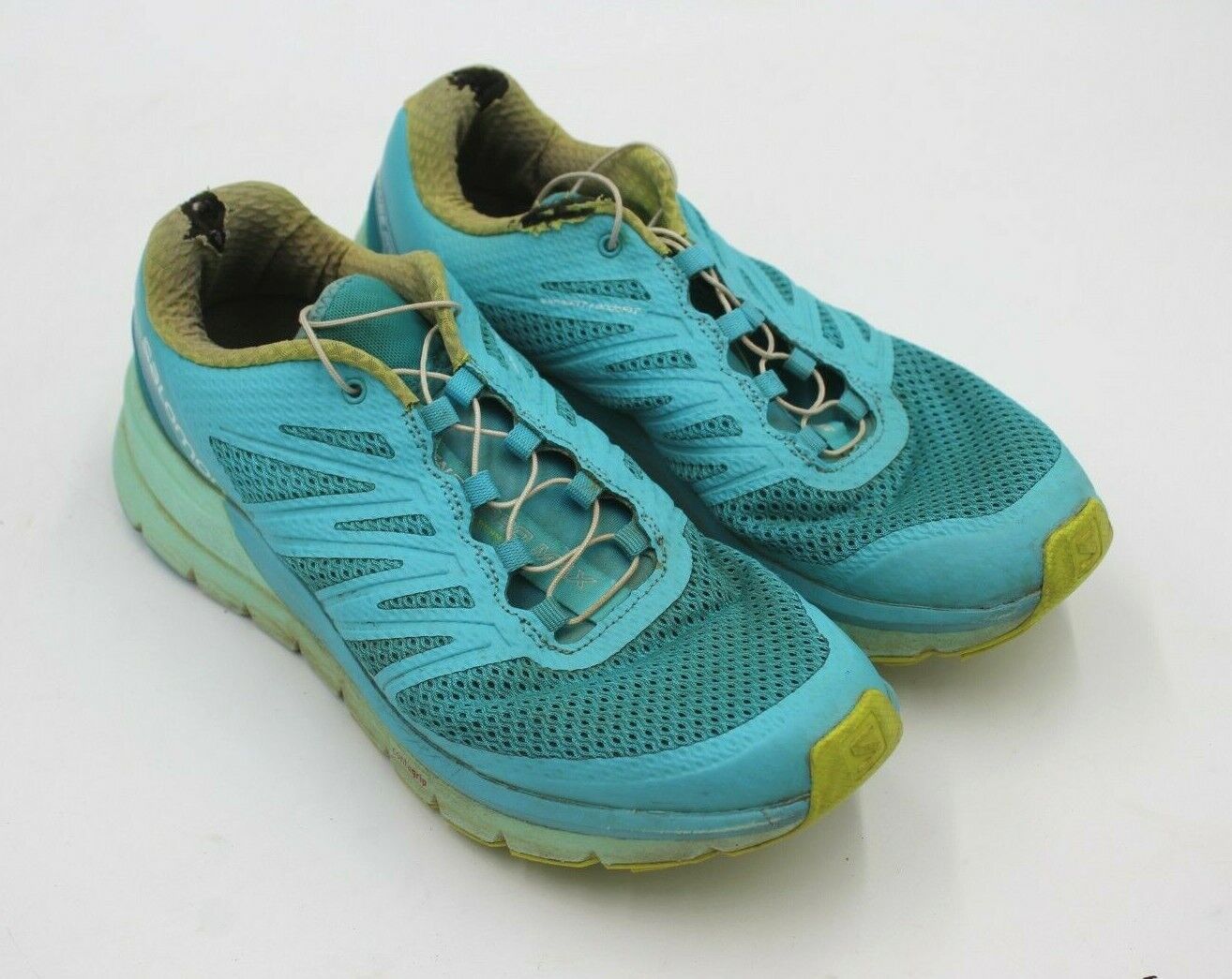 Salomon Sense Max Trail Running Size 9.5 Ortholite Green Blue eBay