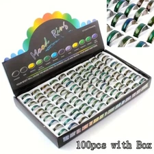 100pcs Color Changing Mood Rings Display Box Wholesale Bulk Emotion Jewelry Gift