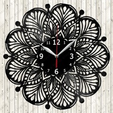 Reloj de Pared Mandala Disco Vinilo Decoración Hecho a Mano 6489