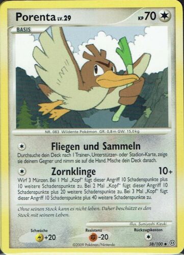 Pokemon Card Trading Card Game D&P Stormtief Nº 38/100 Porenta