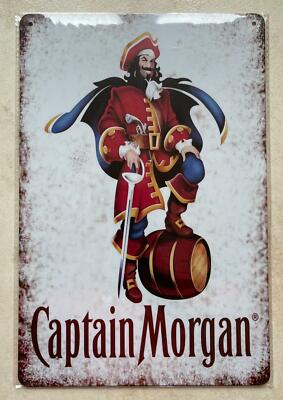 CAPTAIN MORGAN ORIGINAL RUM METALL PLAKETTE SCHILD BAR MANN HÖHLE GARAGE 20 x 30