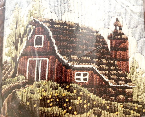 Vtg. Needlepoint In A Brass Tray | EstateSales.org