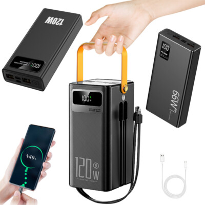 70000mAh Power Bank PD120W/66W USB C Fast Charging Portable Charger Battery Pack