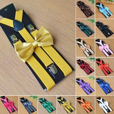 Men's Costume Accessories Suspenders and Bow Tie Sets in Colors