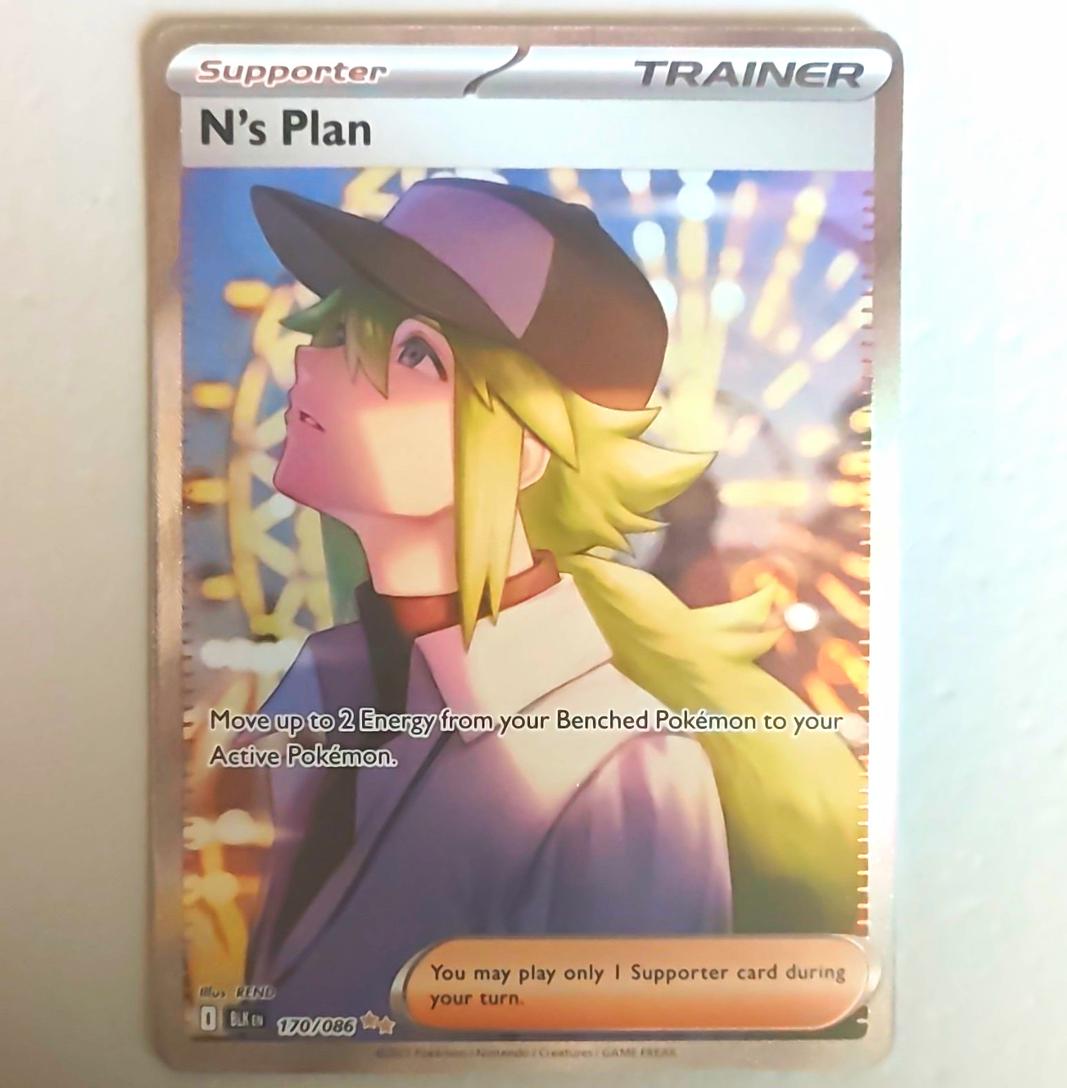 Pokemon TCG N's Plan Full Art Holo Rare Black Bolt 170/086 EN
